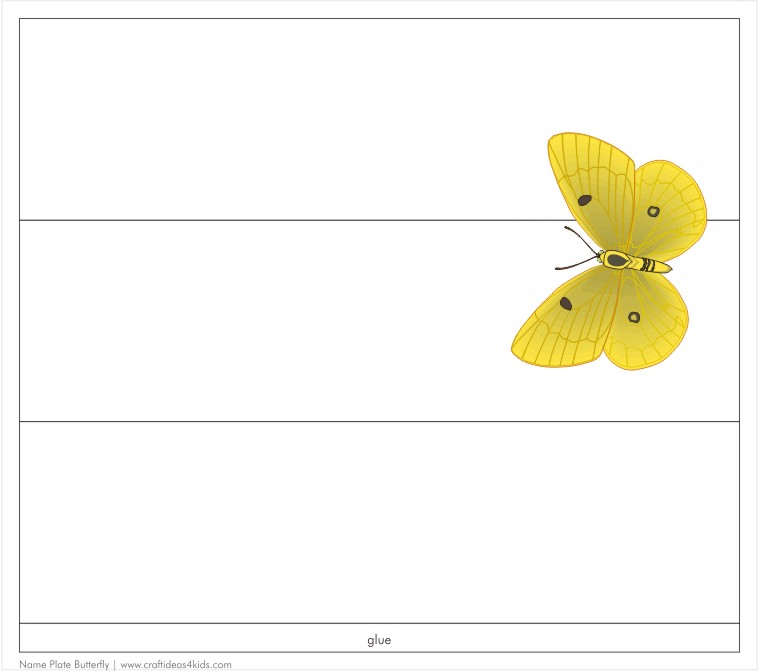 Butterfly Name Plate Template