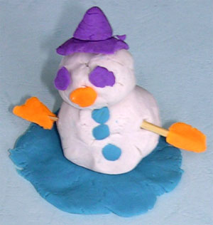 snow man clay craft