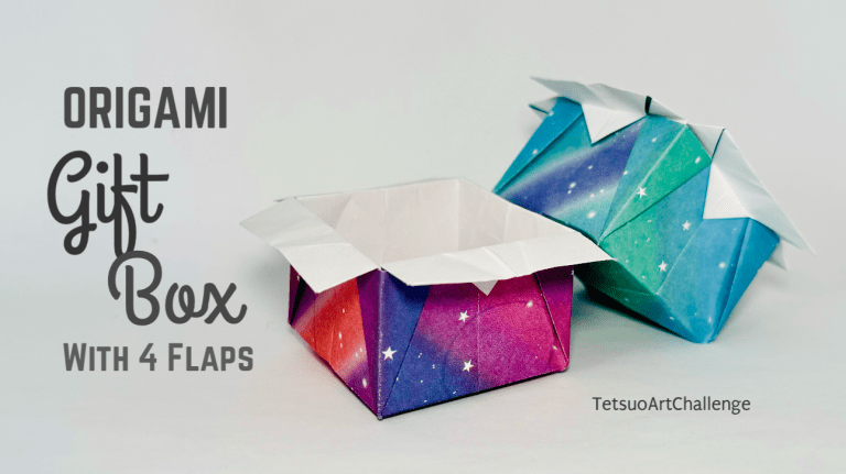 How to Make Origami Gift Box With 4 Flaps