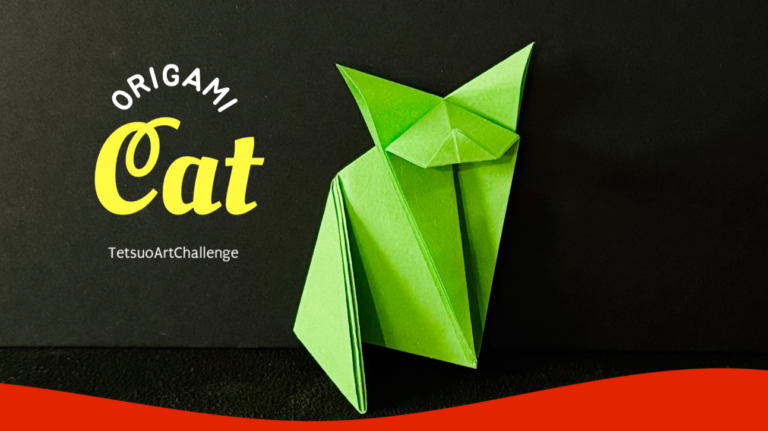 Origami black cat for Halloween