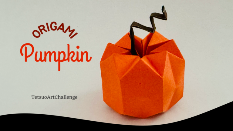 Easy origami pumpkin for Halloween