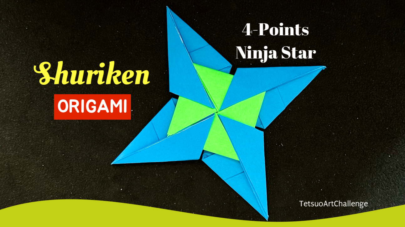 Step by Step How to Make Origami Shuriken | 4-Points Ninja Star | Relaxing Origami