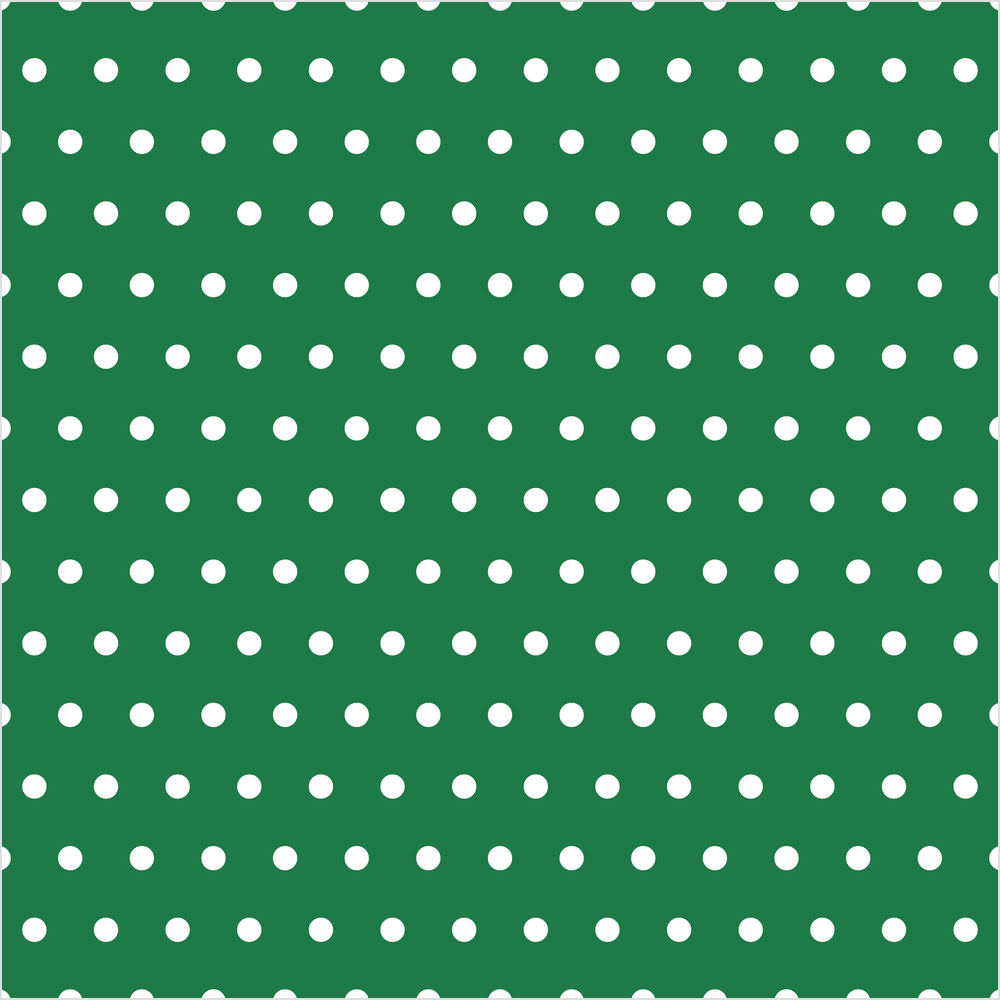 Free printable Christmas origami paper with white polka dots on Christmas green