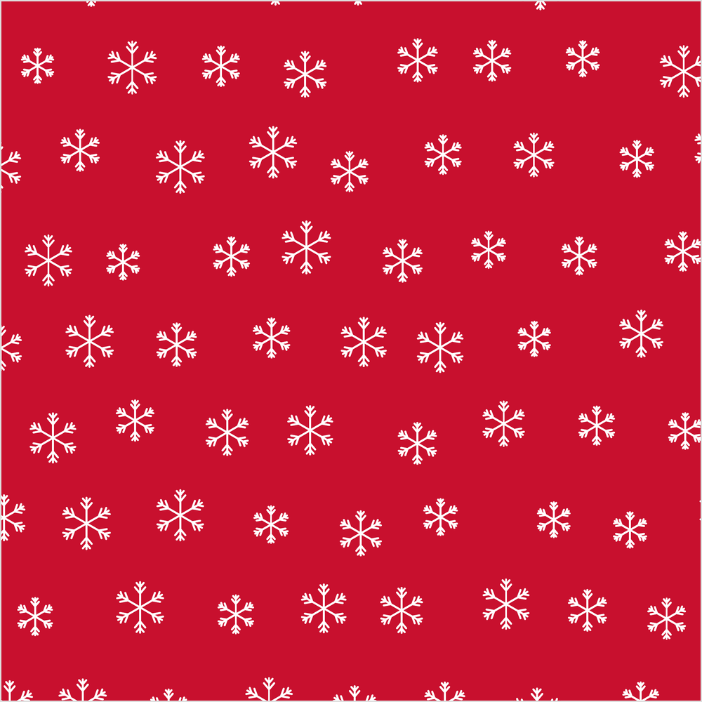 Free printable Christmas origami paper with white snowflakes on red